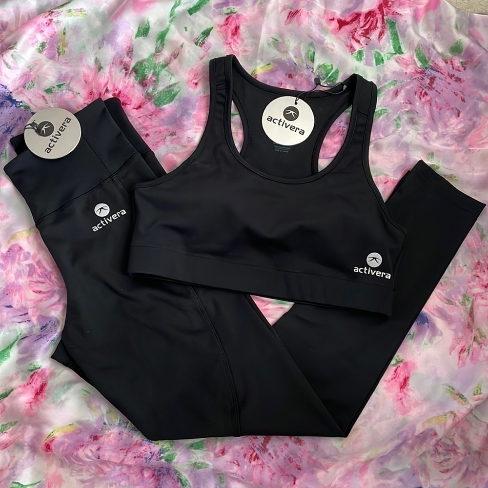 Brand New Activera Set of High Waist Tummy Control Leggings & Padded Sports Bra